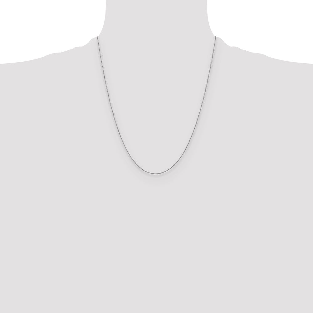 14K White Gold .8mm Round Cable Chain