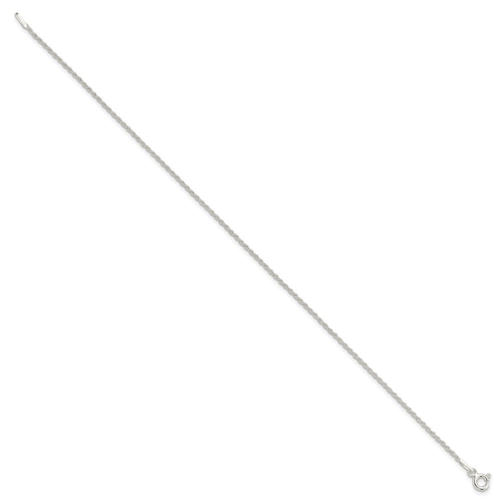 Sterling Silver 1.3mm Solid Rope Chain 7 inches