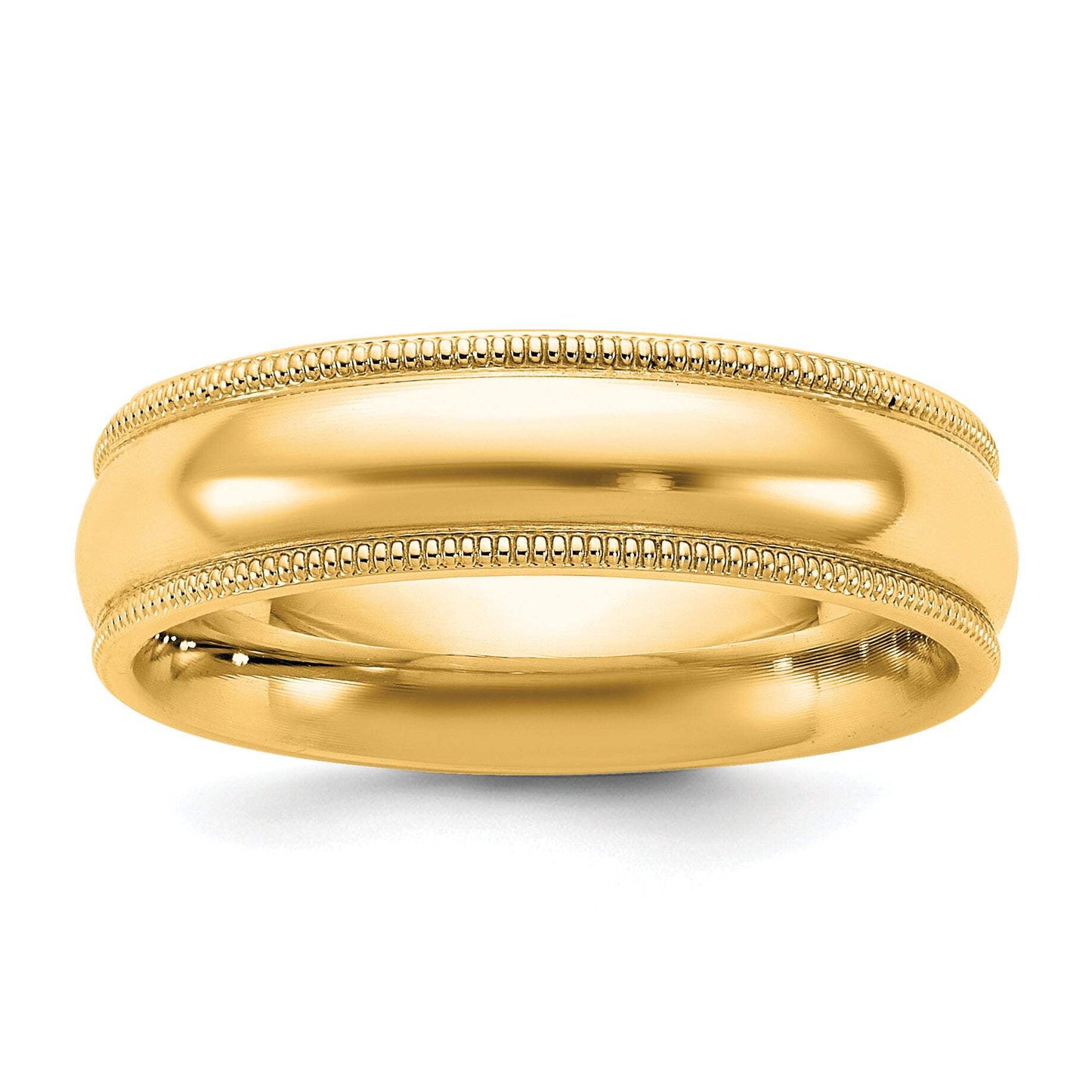 14KY 5.5mm Milgrain Comfort Fit Band Size 5