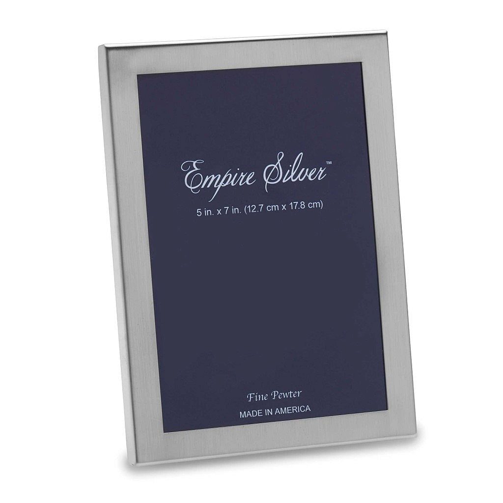 Luxe engraveable BRITE Solid Pewter 5x7 frame by Empire Silver - 5x7