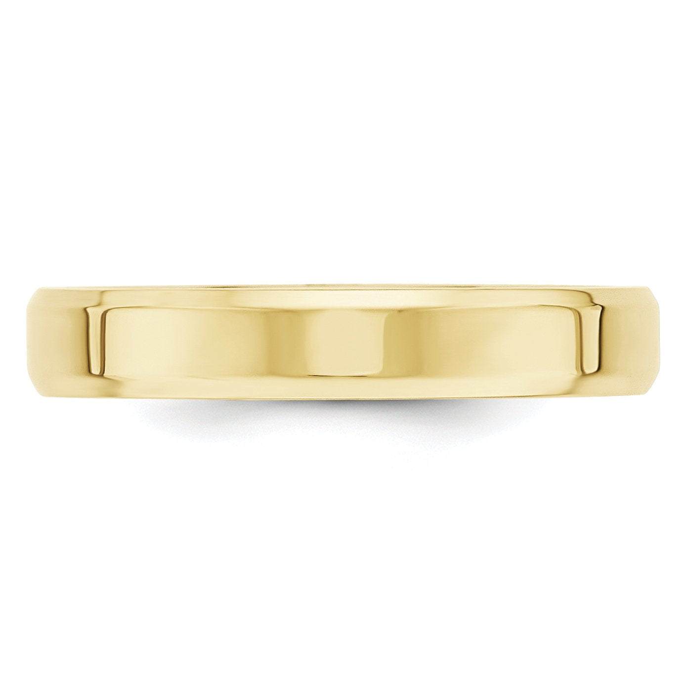 10k Yellow Gold 4mm Beveled Edge Comfort Fit Wedding Band Size 14