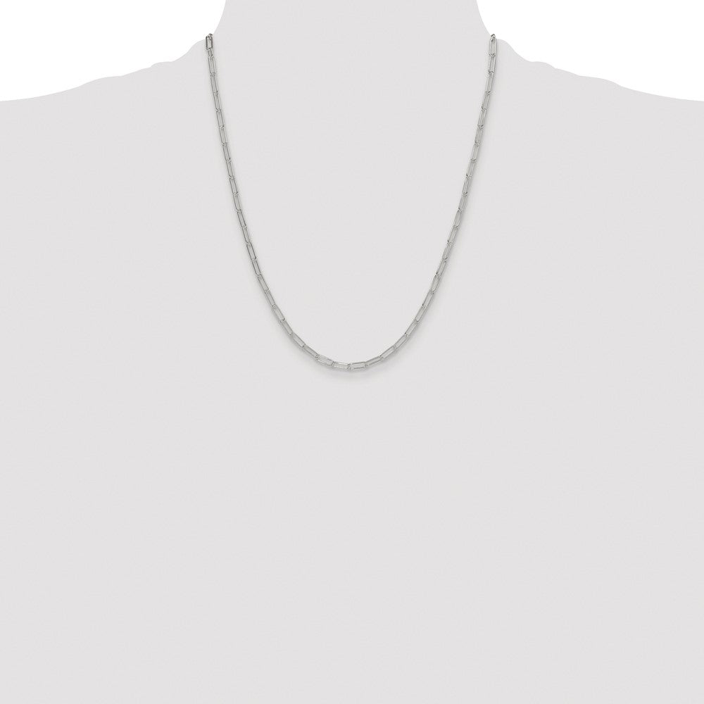 Sterling Silver Rhodium-plated Polished 3.15mm Paperclip Chain