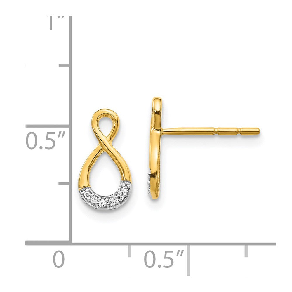 14k and Rhodium Diamond Twisted Post Earrings
