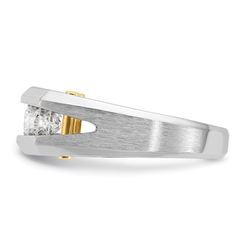 IBGoodman 14k Two-tone Men's Polished and Satin Cut-Out 5-Stone Ring Mounting
