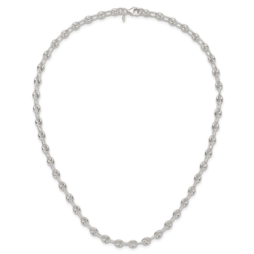 Sterling Silver Polished Fancy Link Necklace 18 Inches