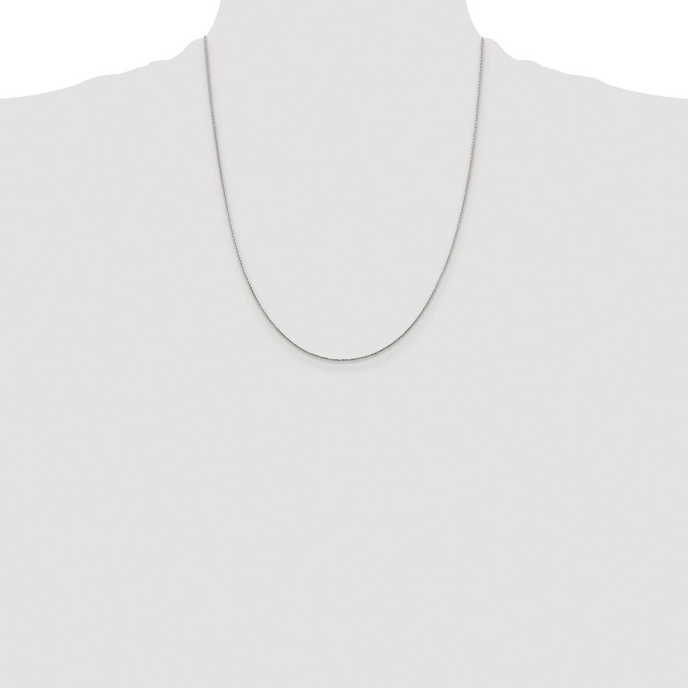 Sterling Silver Rhodium-plated .85mm Diamond-cut Round Spiga Chain