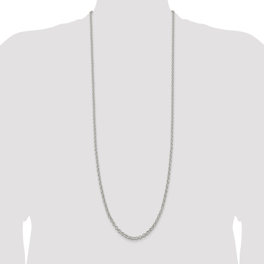 Sterling Silver 4mm Rolo Chain 36 Inches