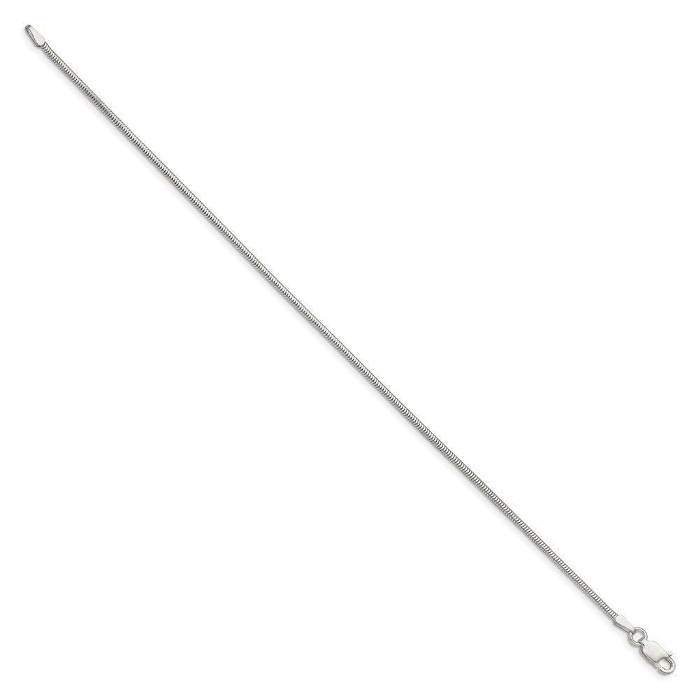 Sterling Silver 1.5mm Diamond-cut Flat Snake Chain 8 inches