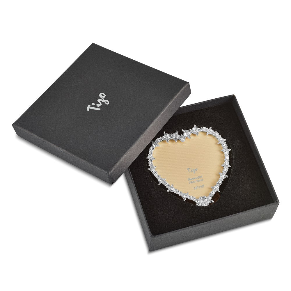 Jewel-tone Crystal Heart Photo Frame