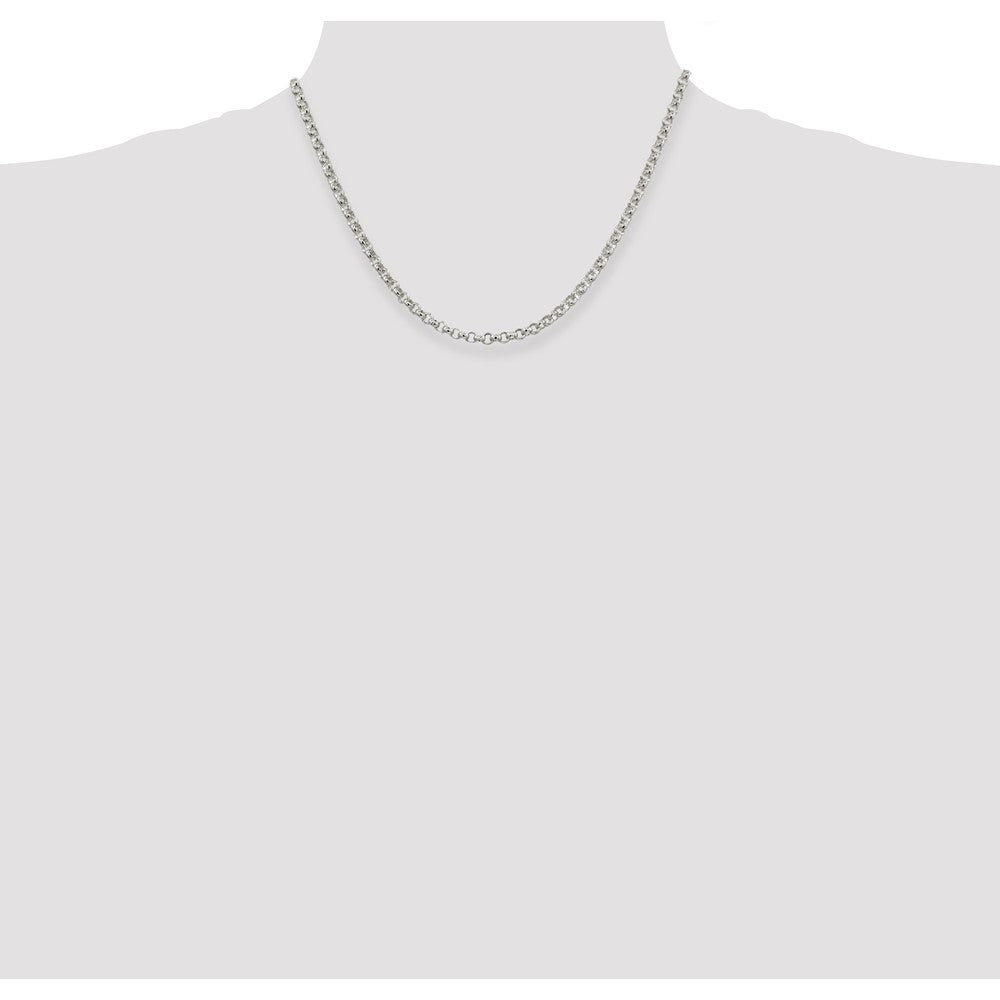 Sterling Silver 4mm Rolo Chain 18 Inches