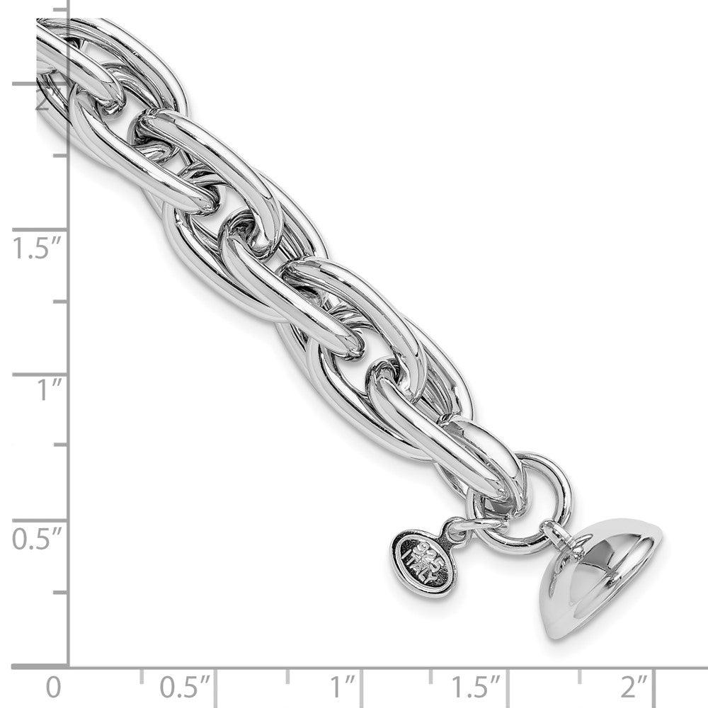 Sterling Silver Rhodium-plated 7.5in Link Bracelet 7.5 inches