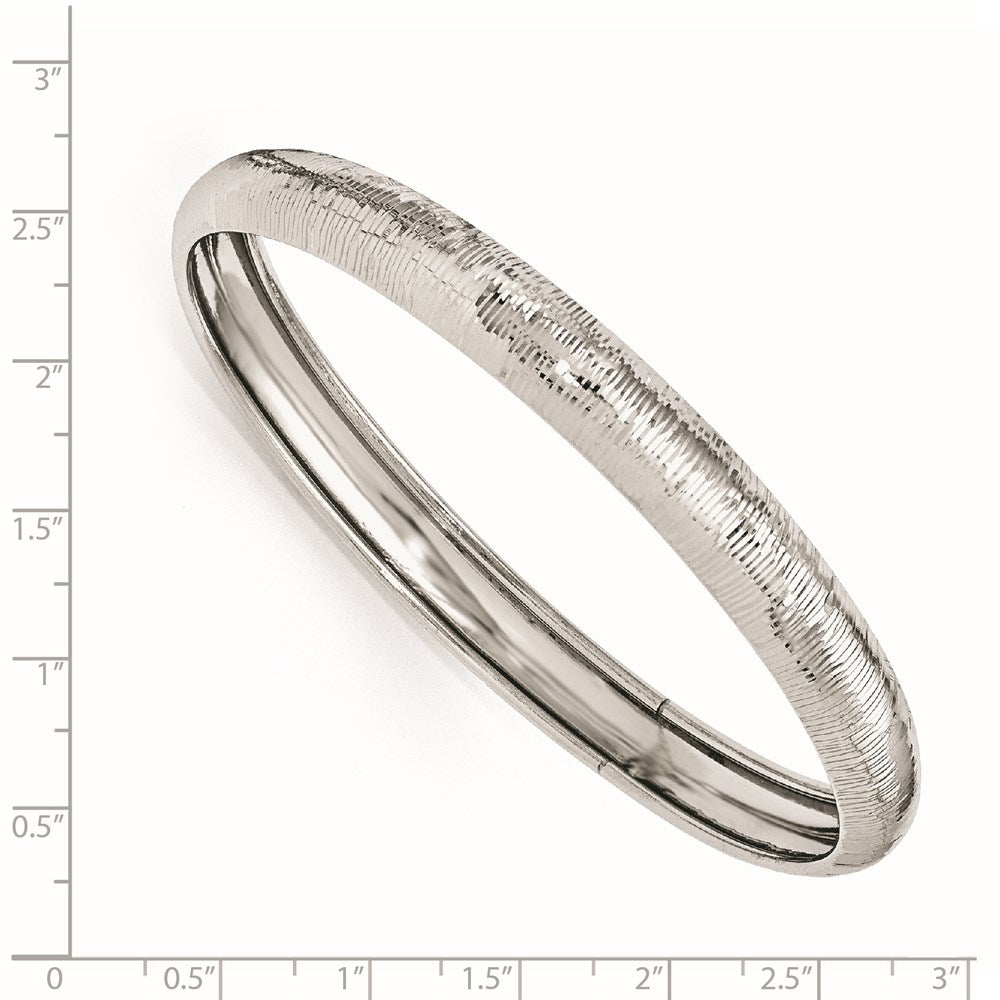 SS Radiant Essence Rhodium-plated D/C Slip On Bangle