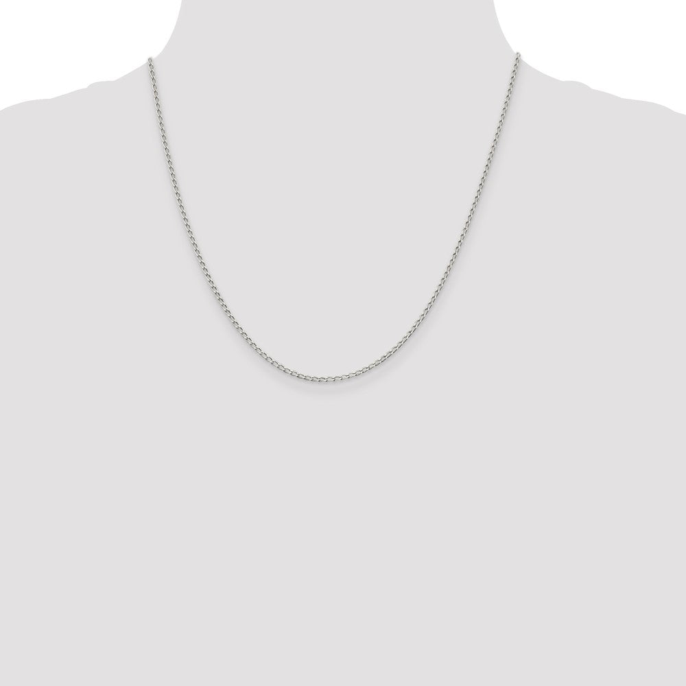 Sterling Silver 1.5mm Open Elongated Link Chain 20 Inches