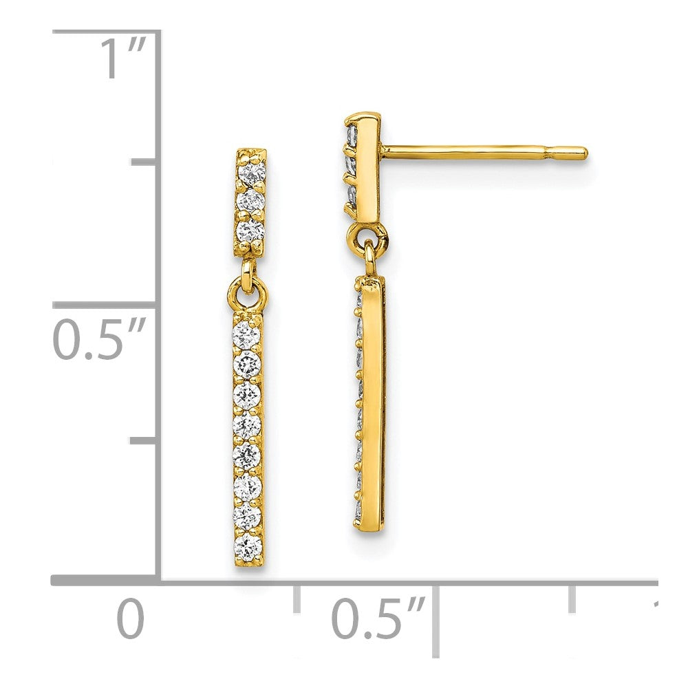 10K CZ Dangle Earrings