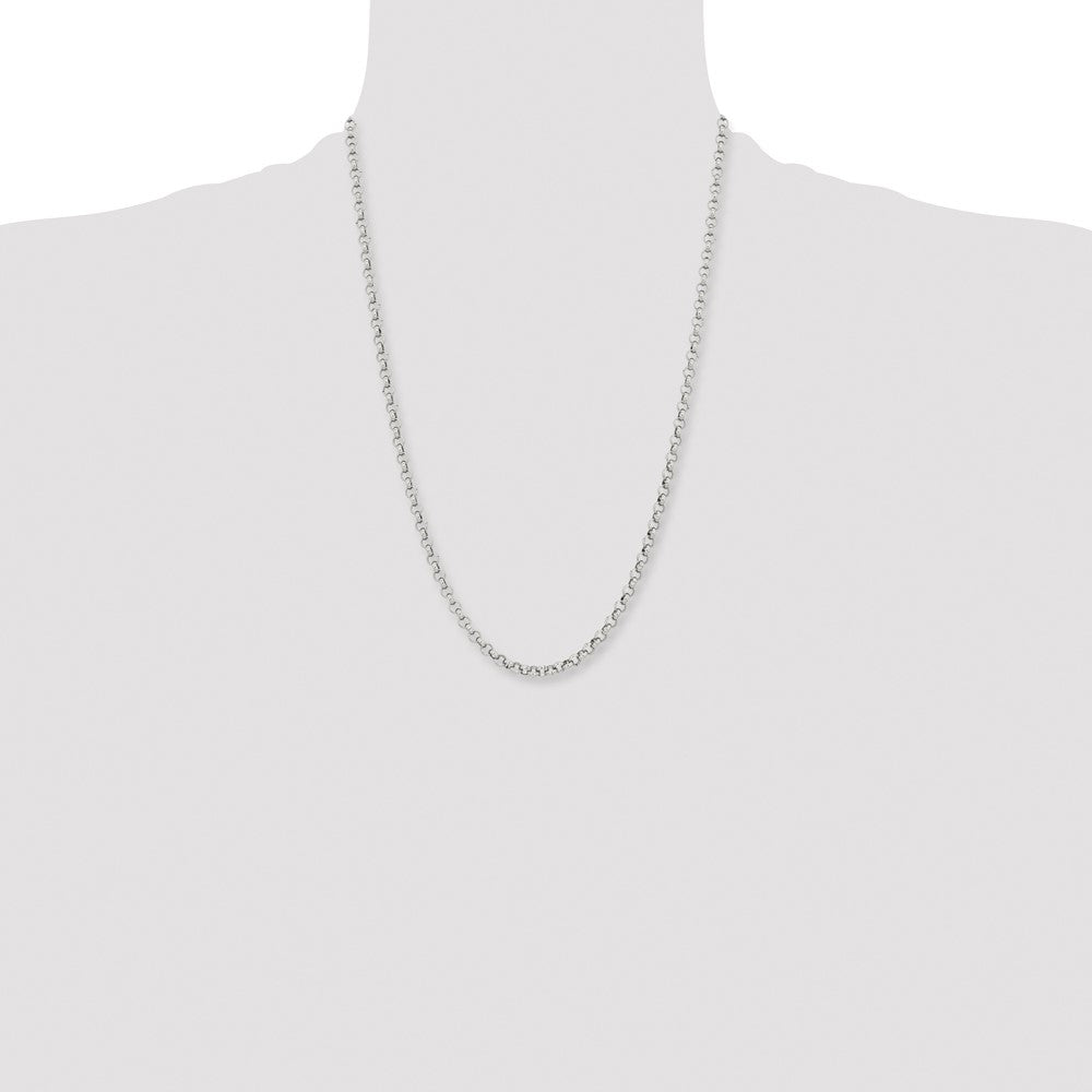 Stainless Steel Polished 4.6mm 24in Rolo Chain