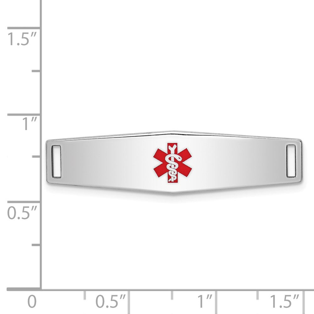 Sterling Silver Rhodium-plated Medical ID Plate 37 MM