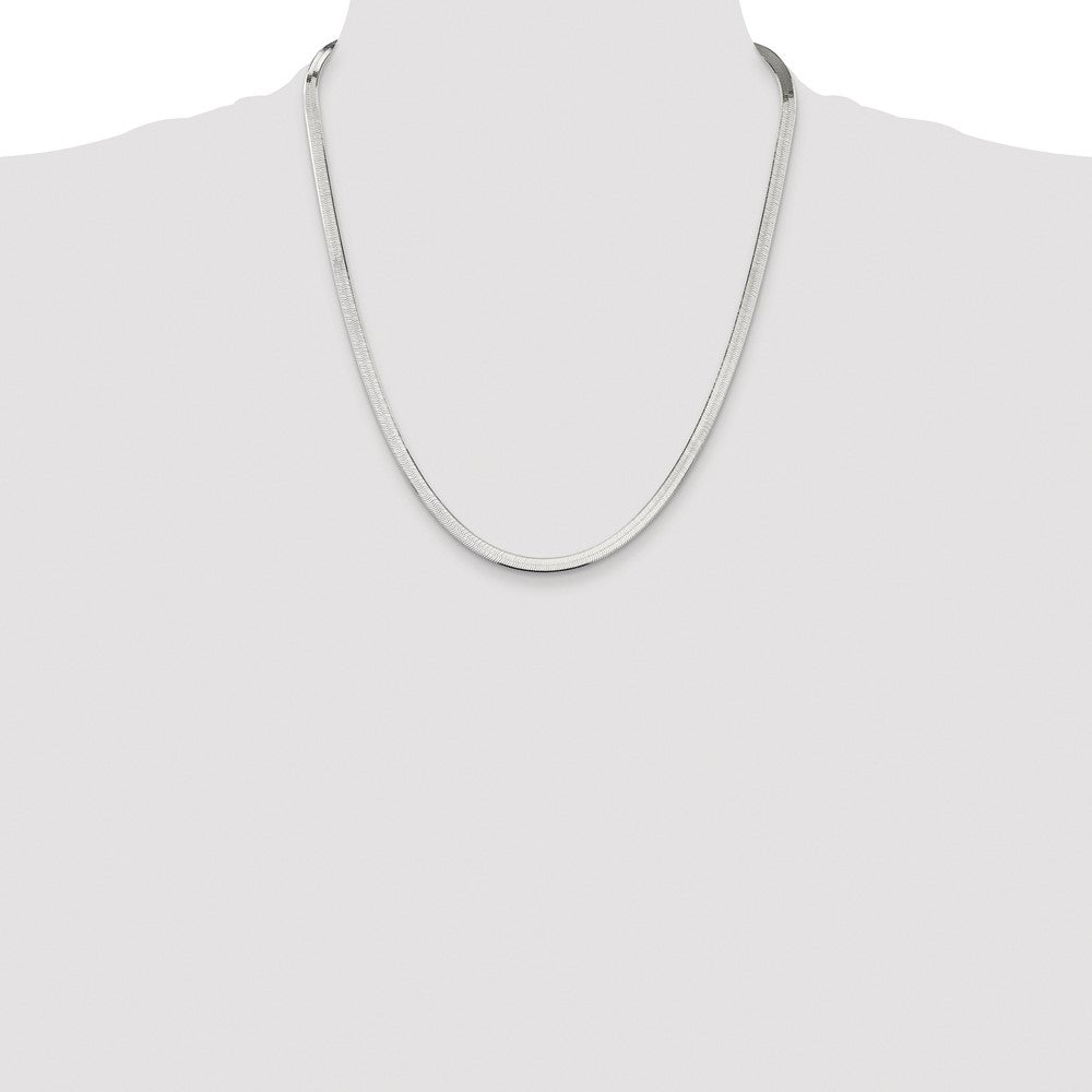Sterling Silver Rhodium-plated 4.5mm Magic Herringbone Chain