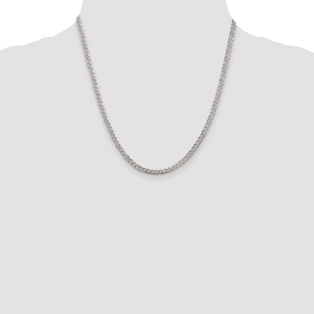 Sterling Silver Rhodium-plated 3.8mm Pav‚ Curb Chain