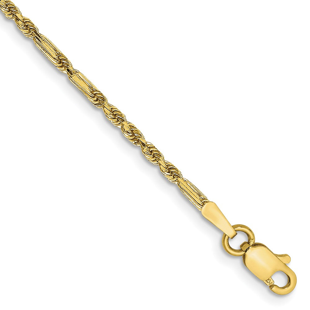 14K 7 inch 1.8mm Diamond-cut Milano Rope with Lobster Clasp Chain 7 inches