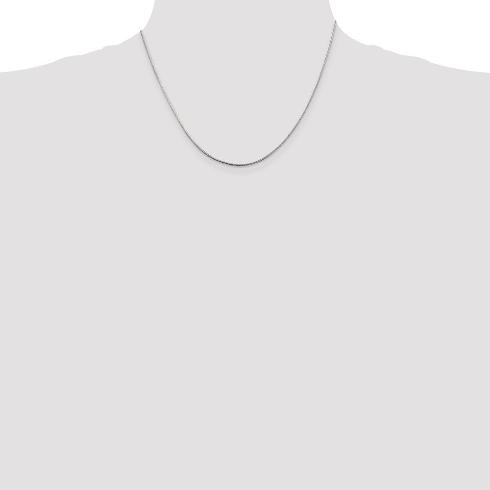 Sterling Silver 1.25mm Diamond-cut Snake Chain 18 Inches
