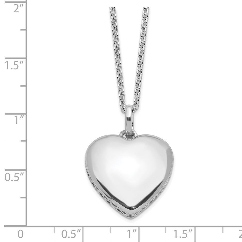 Sterling Silver Engravable Heart Pendant Necklace