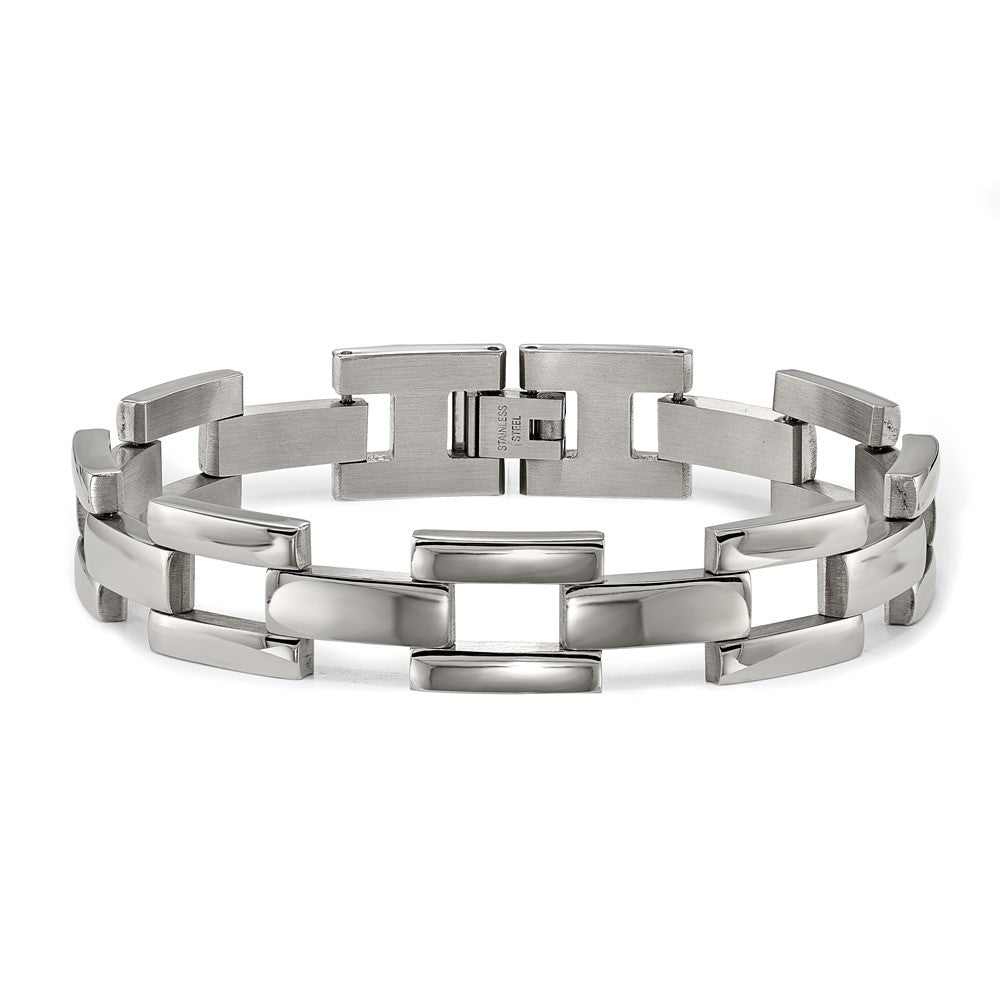 Stainless Steel Polished Open Link 8.5in Bracelet 8.5 inches