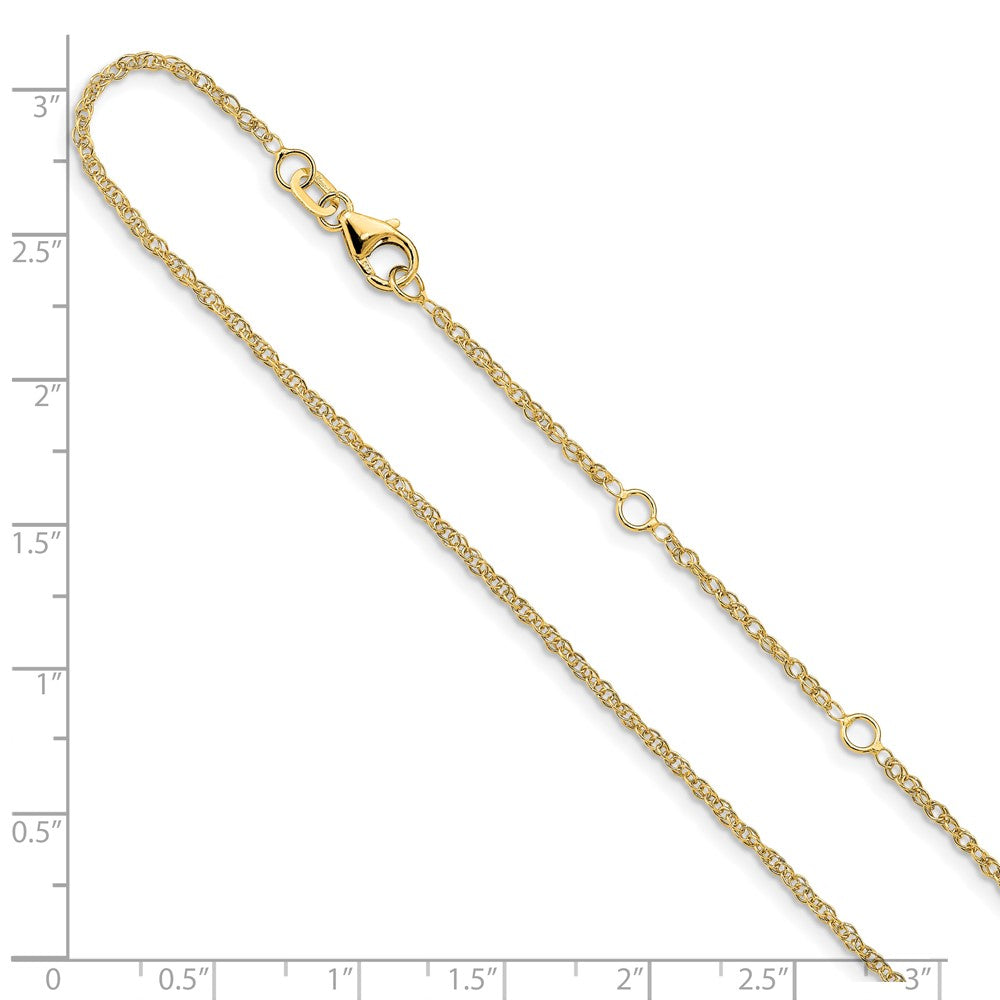 14k 1.5mm D/C Loose Rope 1in+1in Adjustable Chain