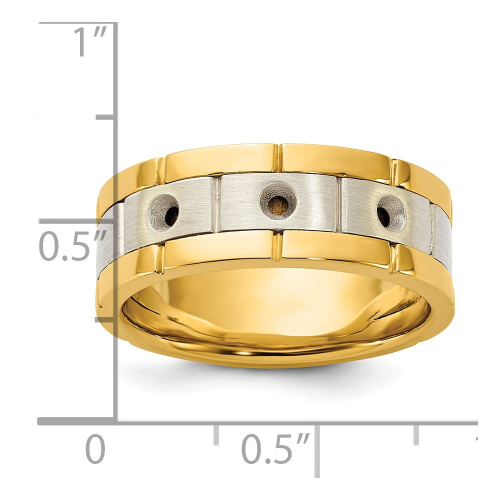 IBGoodman 14k Two-tone Three Stone Prong Set Men's Ring Mounting