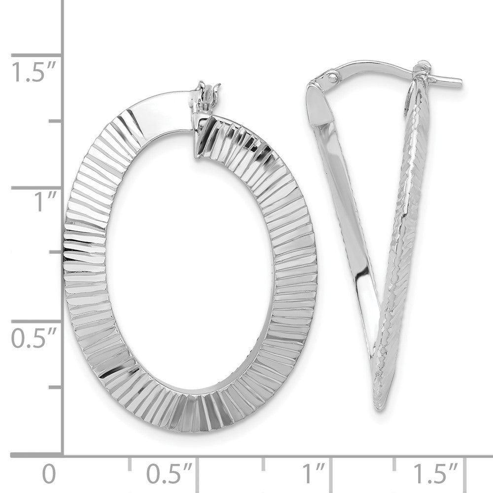 Sterling Silver Rhodium-plated DC Hoop Earrings
