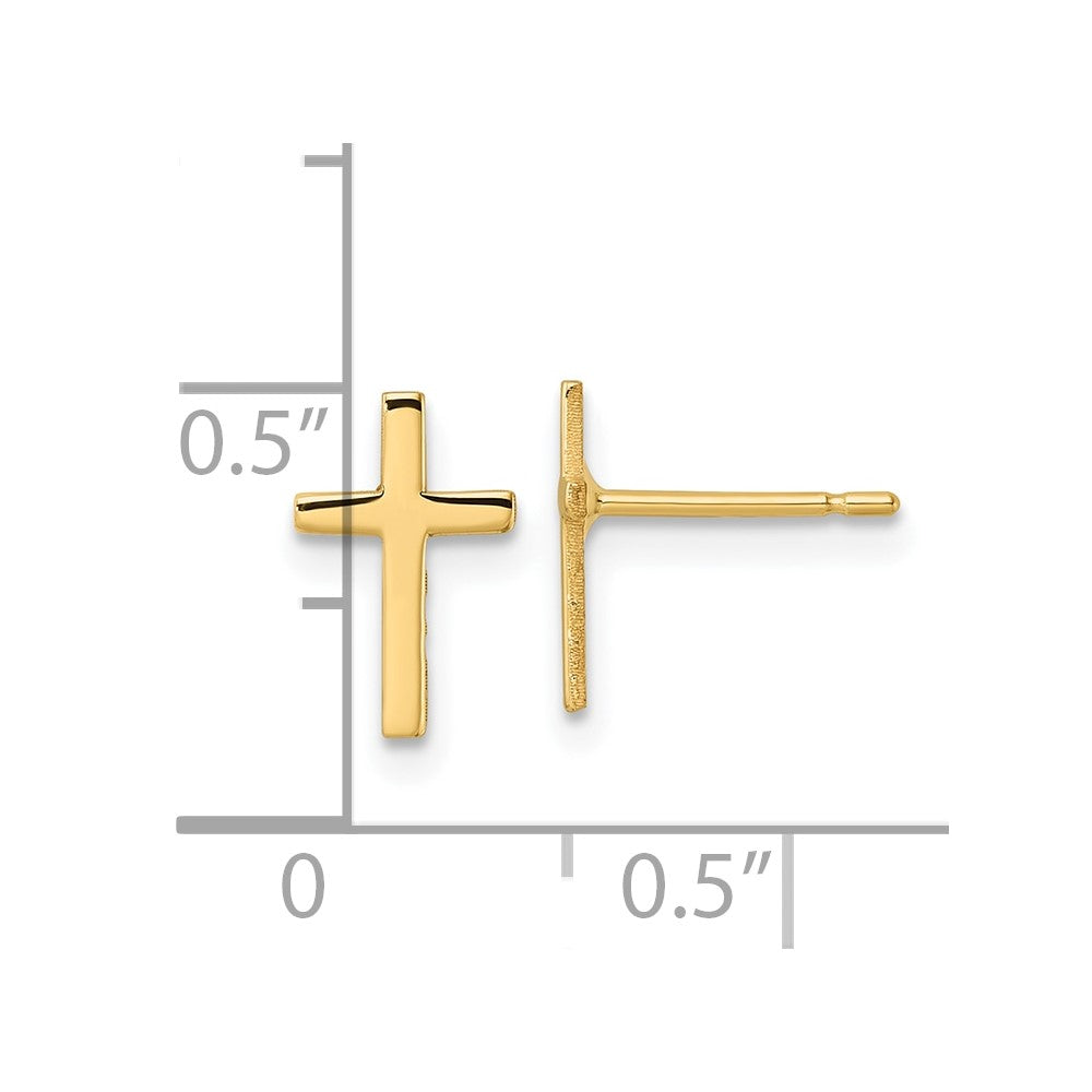 10k Polished Cross Earrings