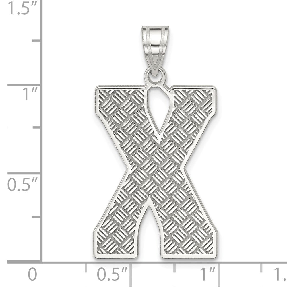 Sterling Silver Letter X Initial Pendant