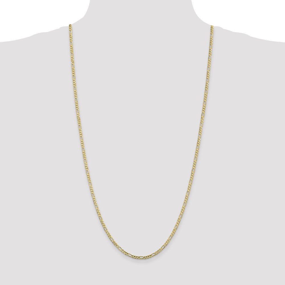 10K 3mm Flat Figaro Chain