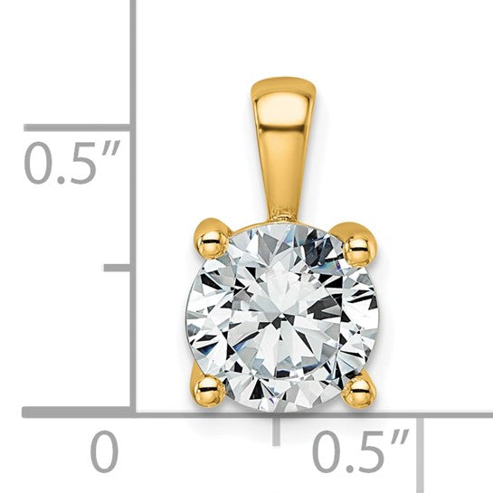 14k 2 carat Lab Grown Diamond VS/SI+ G+ Round Complete Four Prong Pendant