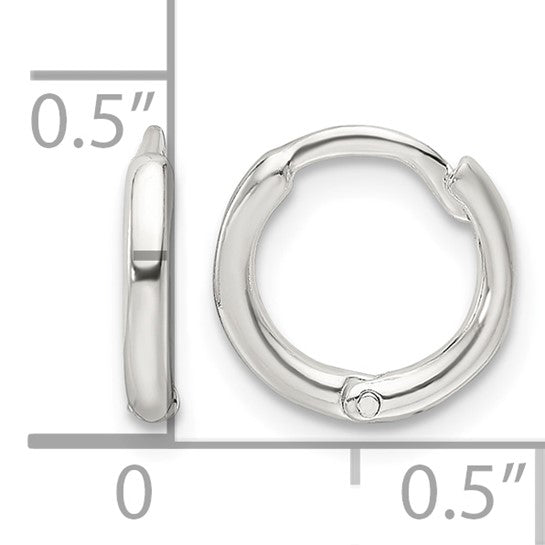 Sterling Silver Polished Hinged Hoop Earrings