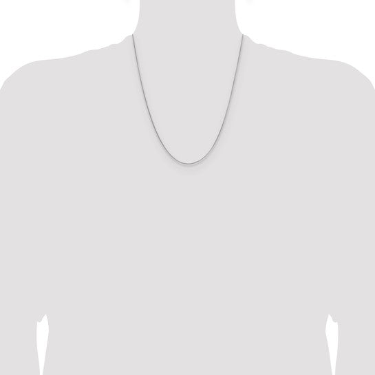 Sterling Silver Rhodium-plated .95mm Diamond-cut Round Box Chain