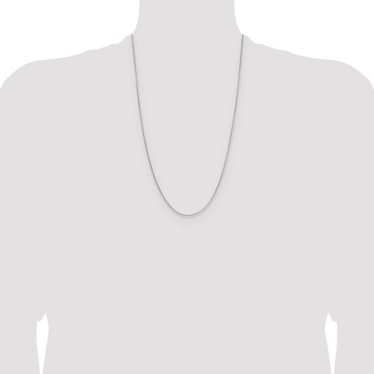 Sterling Silver Rhodium-plated .95mm Diamond-cut Round Box Chain