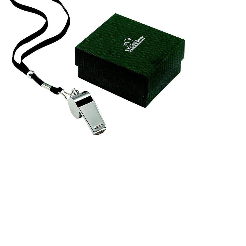 Creative Gifts International 002846 2.25 x 1 in. Stainless Steel Coach Whistle with Lanyard - Silver