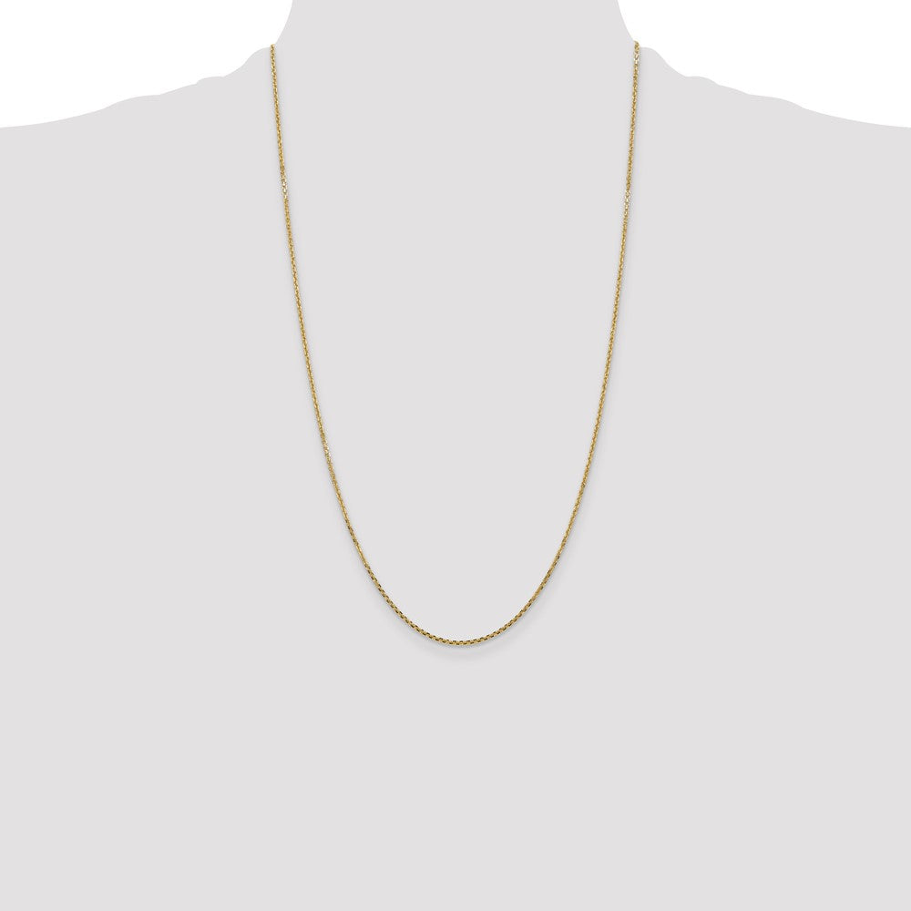 14K 26 inch 1.45mm Solid Diamond-cut Cable with Lobster Clasp Chain