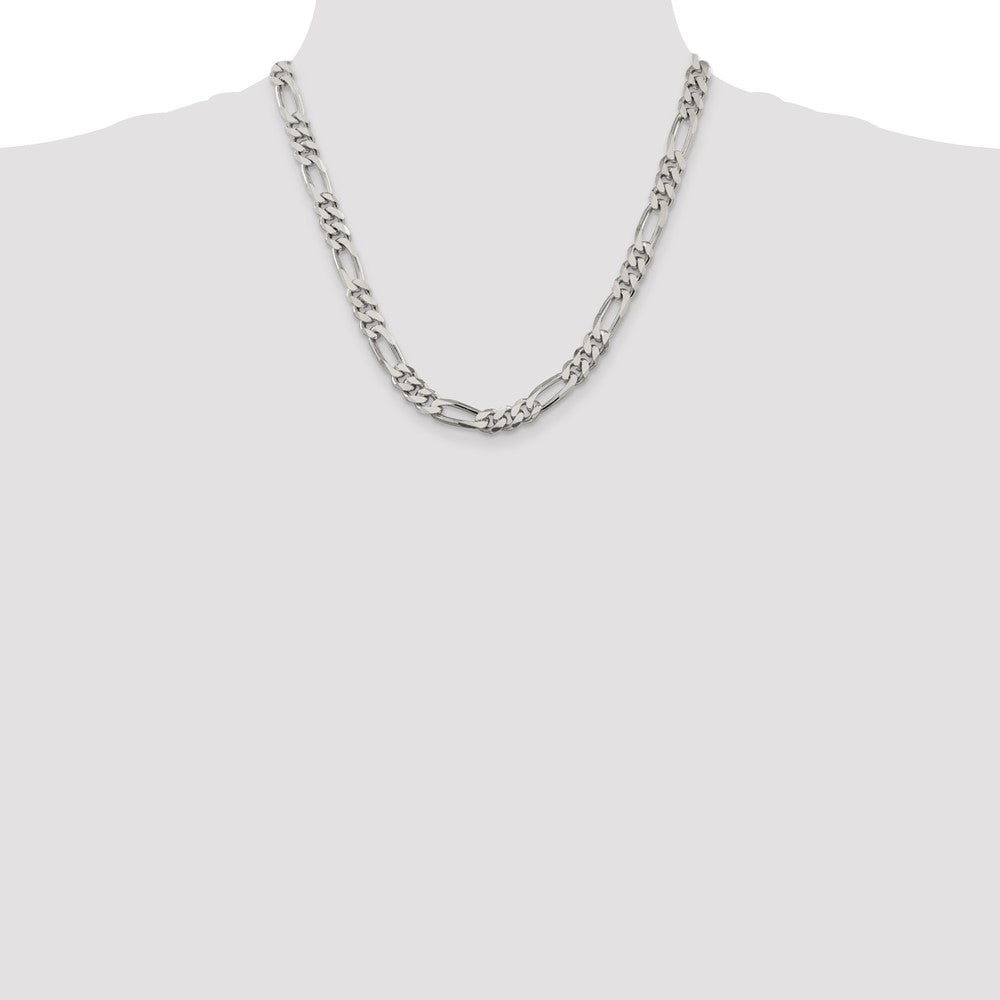 Sterling Silver 8mm Figaro Chain 20 Inches