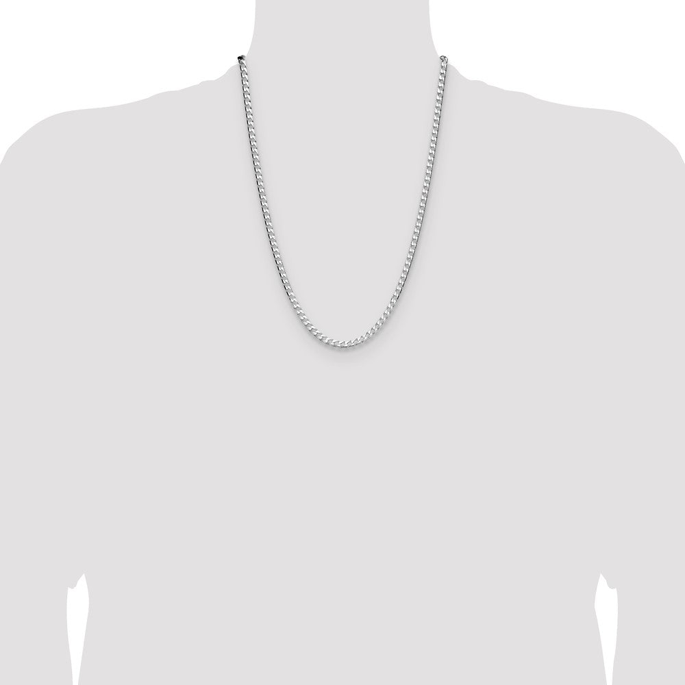 Sterling Silver 4mm D/C Square Curb Chain