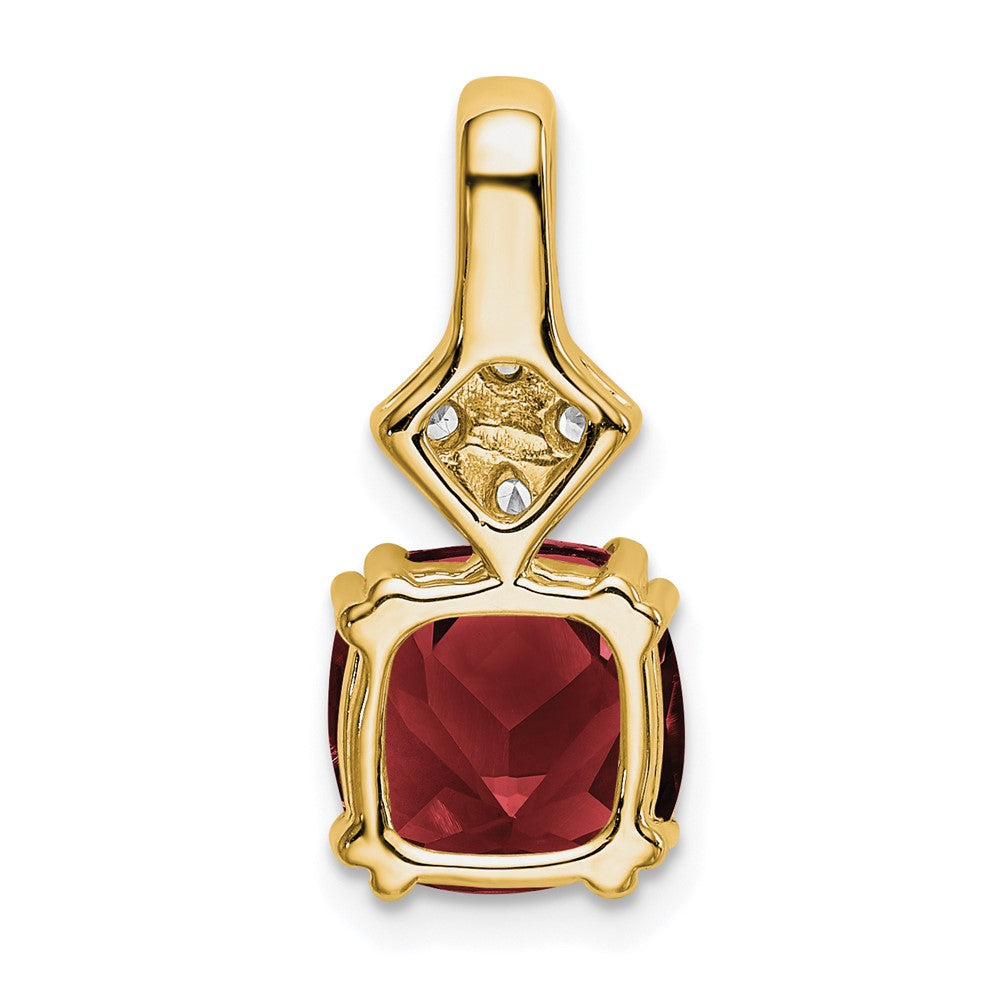 14k 1/5 carat Lab Grown Diamond VS/SI+ G+ and Lab Created Ruby Pendant