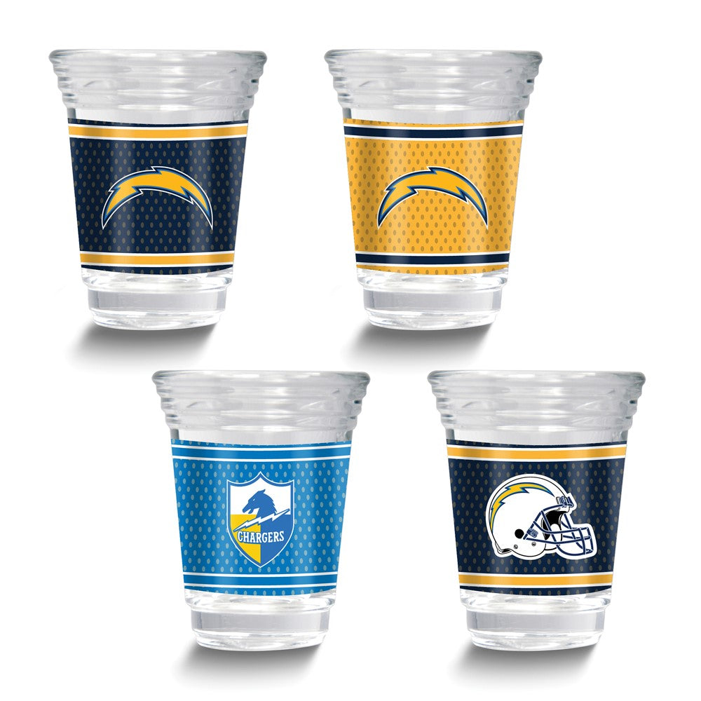 NFL Los Angeles Chargers 4-piece 2 oz. Shot Glass Set