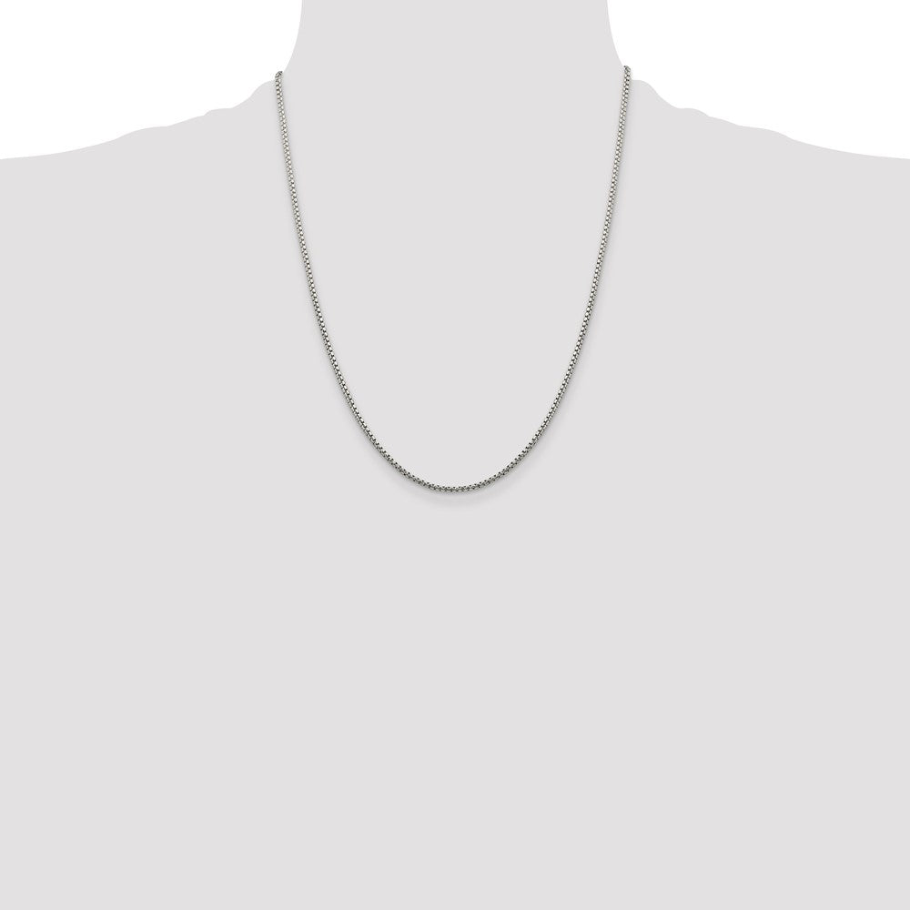 Sterling Silver 1.75mm Diamond-cut Round Box Chain 22 Inches