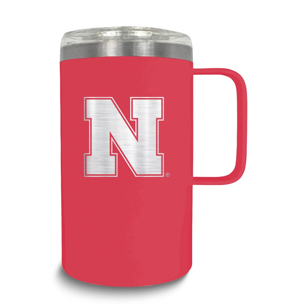 Collegiate University of Nebraska Stainless Steel 18 oz. Hustle Mug with Lid