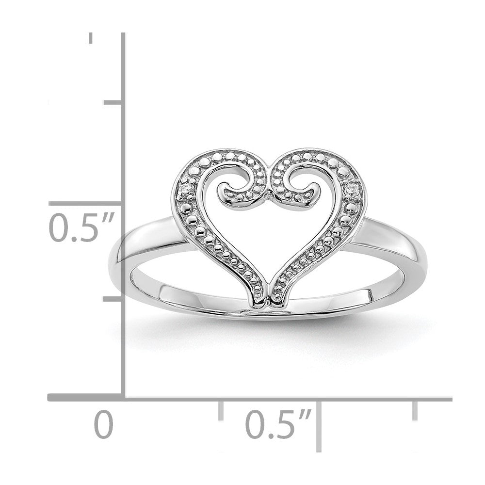 10K White Gold Diamond Heart Ring