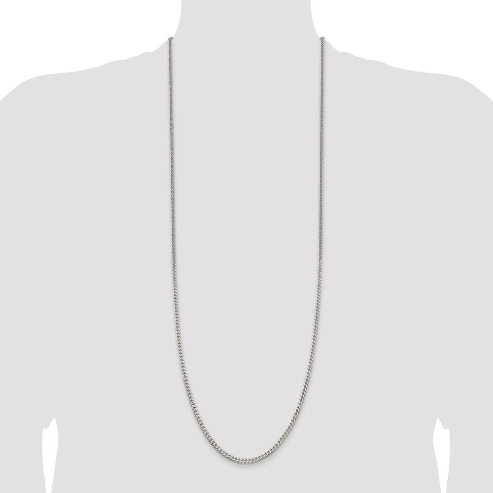 Sterling Silver Polished 3.15mm Curb Chain 36 Inches