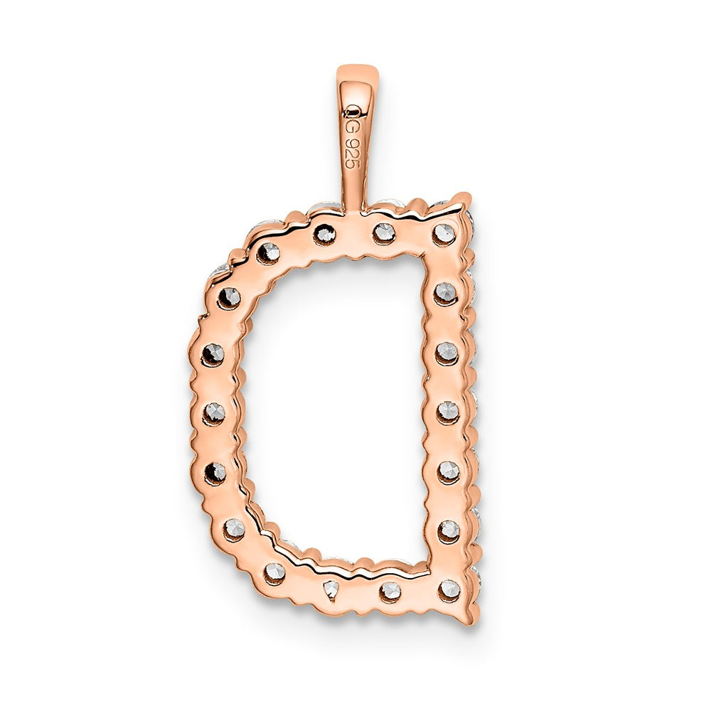 14KR Large Initial D Diamond Pendant