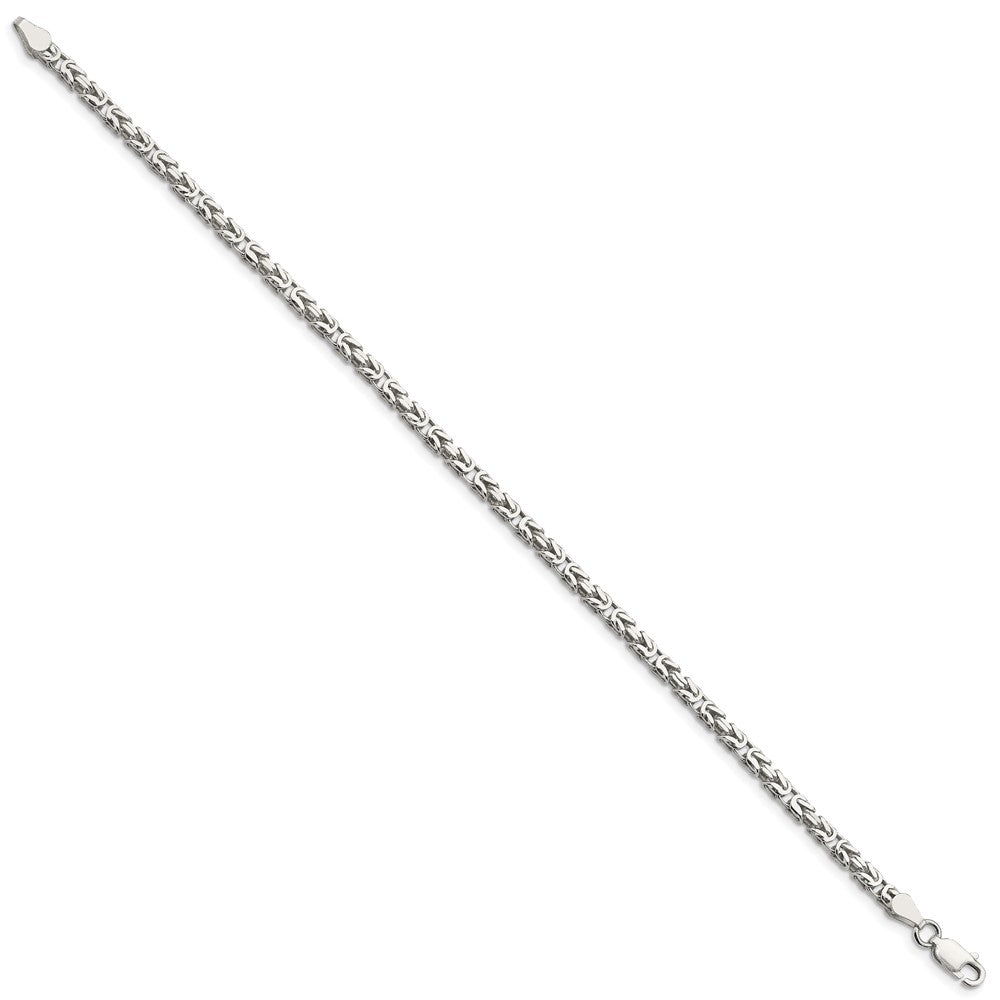 Sterling Silver 2.5mm Byzantine Chain 8 inches
