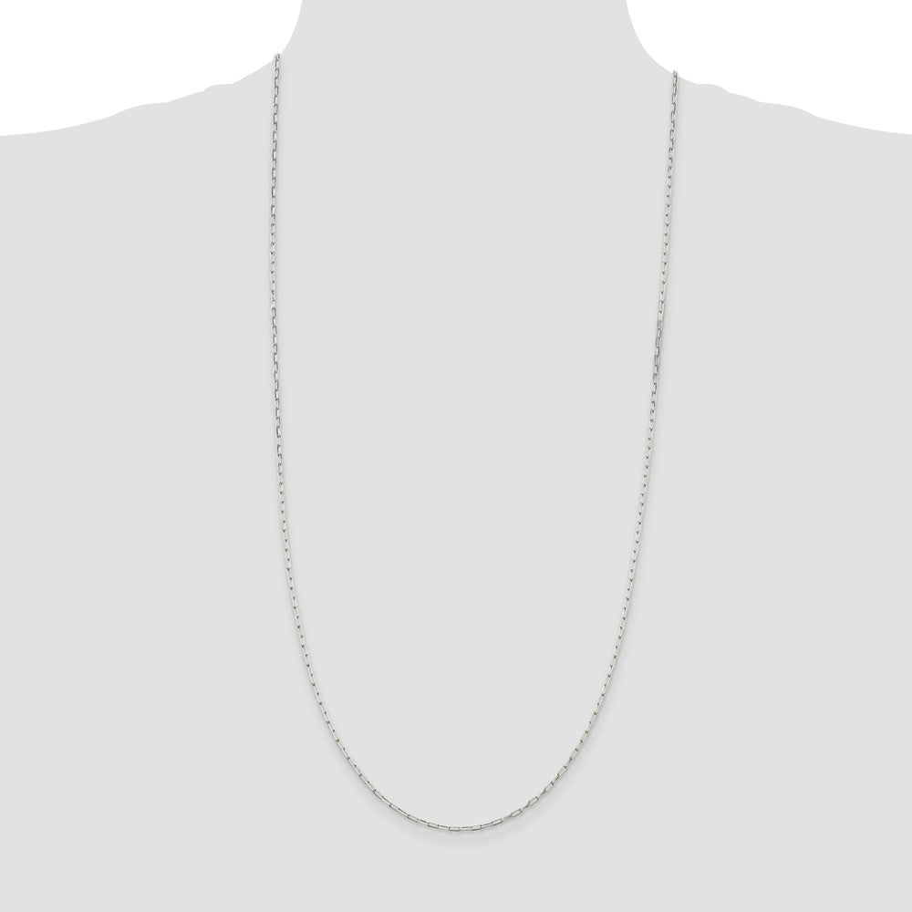 Sterling Silver 2mm Elongated Open Link Chain 30 Inches