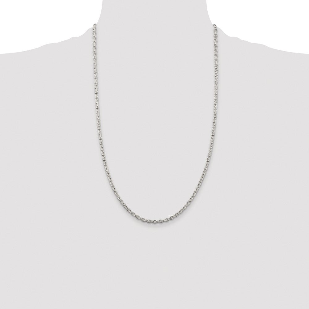 Sterling Silver Rhodium-plated 3.5mm Cable Chain